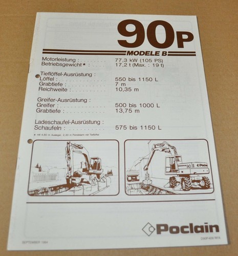 Brochure specifiche escavatore