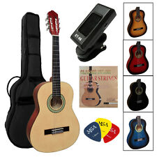 SET CHITARRA DA CONCERTO 3/4 ACCORDATORE BORSA PIKS CORDE CHITARRA GIOVANILE FORMAZIONE NYLON