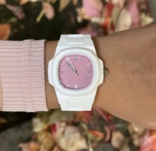 orologio bianco e rosa stile ruzza watch orologio ruzza orologio da polso regalo