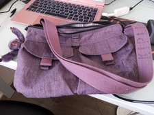 rara borsa kipling viola (cm 32 x 25 circa) a tracolla multitasche+scimmietta 