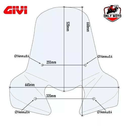 Givi 308a solo - solo, parabrezza