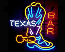 Insegna Neon 24"x20"Texas Boot