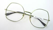 Occhiali da vista donna vintage verdi fantasia montatura in metallo lenti estremamente grandi taglia M 