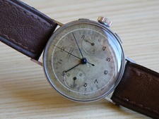 CHRONOGRAPHE LEBOIS & CIE-ACCIAIO-ANSE FISSE-RUOTA A COLONNE-VENUS 165-RARISSIMO