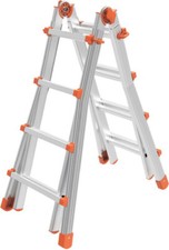 Marchetti Scala Alluminio telescopica 4+4 Gradini Altezza 4.30 Mt 20701 Squadra