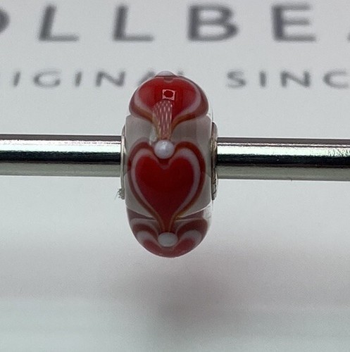 Trollbeads perla cuore rosso - perla,