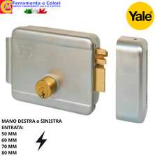 Serratura Elettrica Da Applicare Per Cancelli Ferro YALE 50 60 70 80mm DX SX