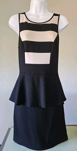 Vestito smanicato nero crema - smanicato,