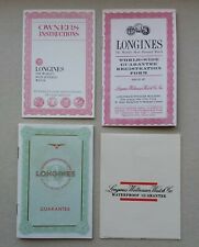 LONGINES Guarantee Warranty Set (Unwritten) - Anni '50 '60
