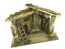 Capanna Artigianale Cm 23x50x36h Paesaggio Grotta + Scelta Pastori Presepe