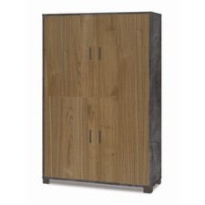 Credenza 4 Ante Dispensa Noce Nero Madia Buffet Ripiani Ufficio Piattaia