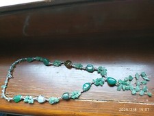  COLLANA IN PIETRA SEMIPREZIOSA CIOTOLI  AGATA VERDE ELEMENTI In METALLO.