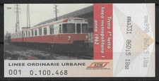 ATM  MILANO BIGLIETTO ORIGINALE USATO Treno Lotto Linea Metropolitana 1 MF112404