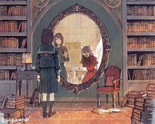 Anime Girls Books Mirror
