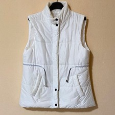 Gilet Giacca Giubbotto Senza Maniche Smanicato Bianco Zip Bottoni Made in Italy