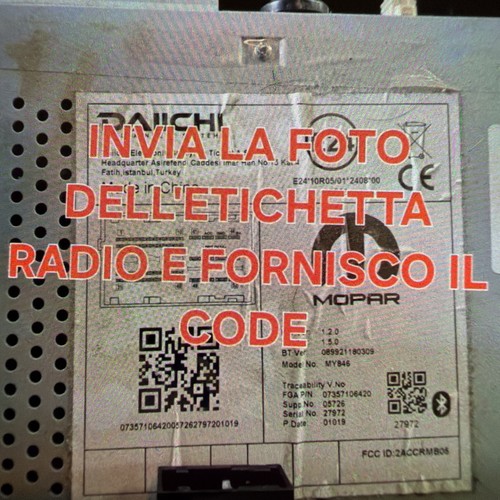 Code codice unlock radio - codice,