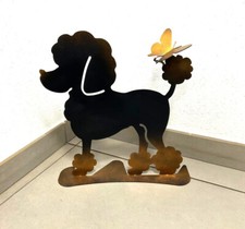 BARBONCINO TOY CON FARFALLA NERO E ORO 30X35 CM ARREDO ORIGINAL HAND MADE METAL