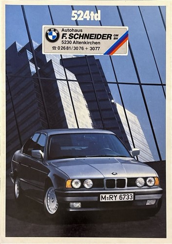 Bmw 524td depliant brochure - bmw,