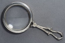 Lente di ingrandimento in argento tascabile vintage da collezione