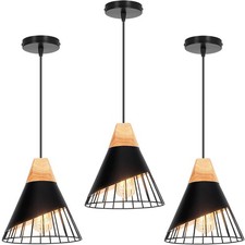 3 Pezzi Lampada a Sospensione Design E27 Industriale Lampada Da Soffitto Moderna