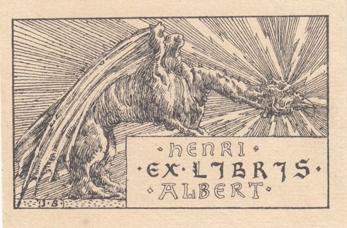 Exlibris bookplate litografia - exlibris,