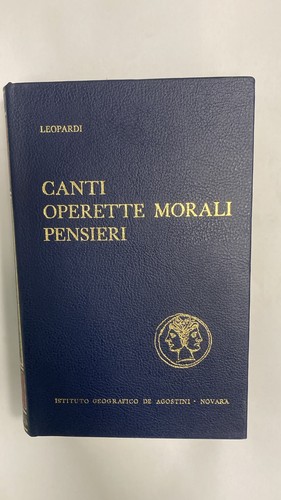 Leopardi canti operette - leopardi,