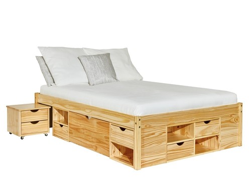 Letto con contenitori - con, +
