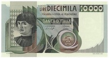10000 LIRE RITRATTO D'UOMO A MEZZOBUSTO ANDREA DEL CASTAGNO 30/10/1976 SUP+