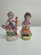 Coppia Statuette Di Ceramica,  'anni'70,  Altezza 14 Cm