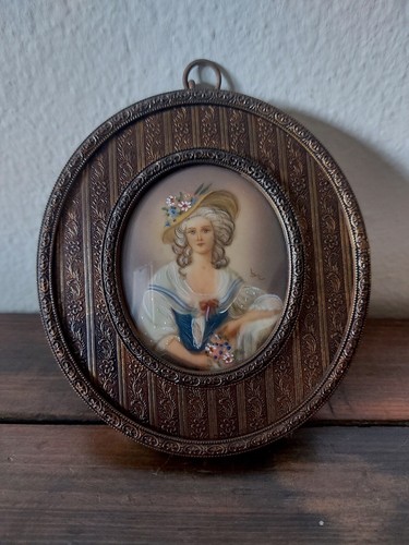 Antica pittura miniatura donna - miniatura,
