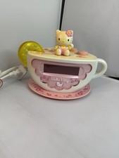 Hello Kitty Teacup Clock Radio AM FM Sveglia Rosa Luce Notturna Funzionante 2002 Sanrio
