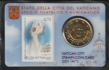 Vaticano - STAMP - COIN CARD