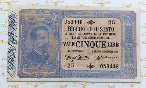Regno italia umberto 5 - d'italia, i°
