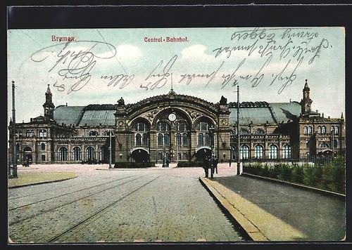 Cartolina brema stazione - cartolina,