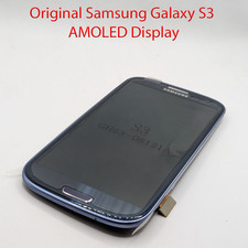 Display AMOLED originale Samsung Galaxy S3 + cornice schermo blu