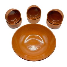 Set Tavola Portata in Ceramica Terracotta 7 Pezzi Servizio Completo Spaghettata
