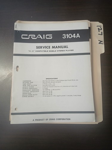 Craig 3104a manuale - craig,