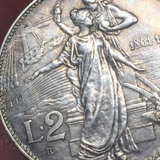 MONETA REGNO D’ITALIA 2 LIRE CINQUANTENARIO 1911 ARGENTO 