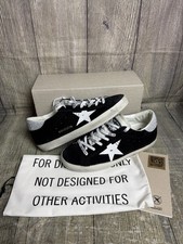 Golden Goose Superstar Sneakers UK 6 scarpe da ginnastica donna nero bianco argento nuove con scatola 39