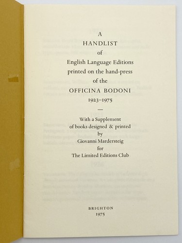 Tony appleton handlist - /, of