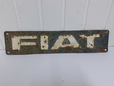 Vecchia Antica rara Targa Insegna D' Epoca In Ferro * FIAT * da collezione 