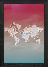 mappa del mondo aereo tramonto