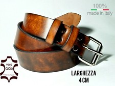 OFFERTA CINTURA UOMO IN CUOIO DI TORO OTTIMA QUALIA' LARGHEZZA 4 CM ARTIGIANALE