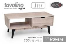 TAVOLINO MOBILE PORTA TV SALOTTO DIVANO CASSETTO ROVERE CHIARO 100*48*h43 CM