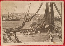 Cagliari. Panorama del Porto. Viaggiata 1946. Bollo Asportato 