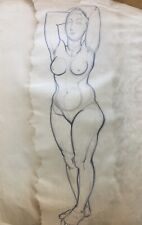 Disegno Femminile In Piedi #8 Arte Moderna Del Midcentury Studio Schizzo 60x41