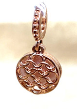 PANDORA CHARM " LOVE MAKES  A FAMILY"  ARGENTO 925 PLACCATO ORO ROSA