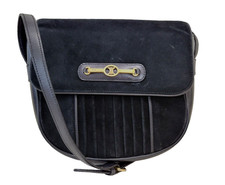 *Rara* Borsa a tracolla CELINE Triomphe pelle scamosciata nera vintage