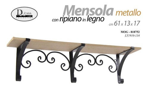 Mensola parete metallo nero - da,