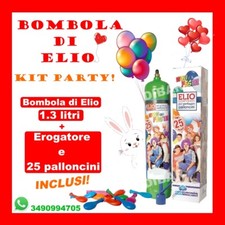 KIT PARTY COMPLEANNO 1.3 LITRI DI GAS ELIO COMPRESSO CON 25 PALLONCINI COLORATI